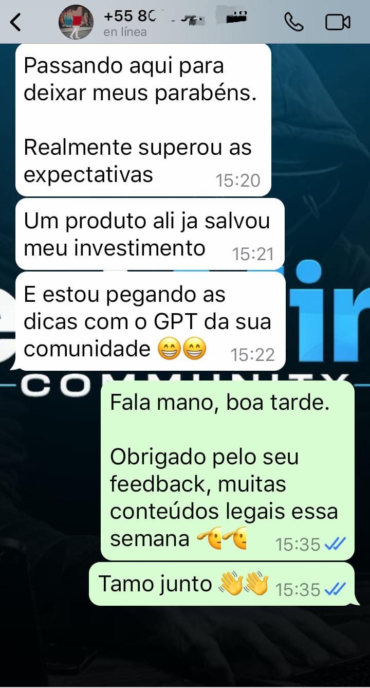 Depoimento de membro da TechMind PRO sobre os bônus exclusivos